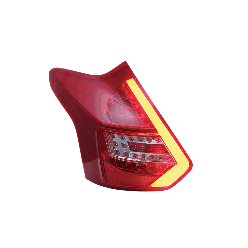Automotive tail lamp featuring injection molded structure and clear styling.